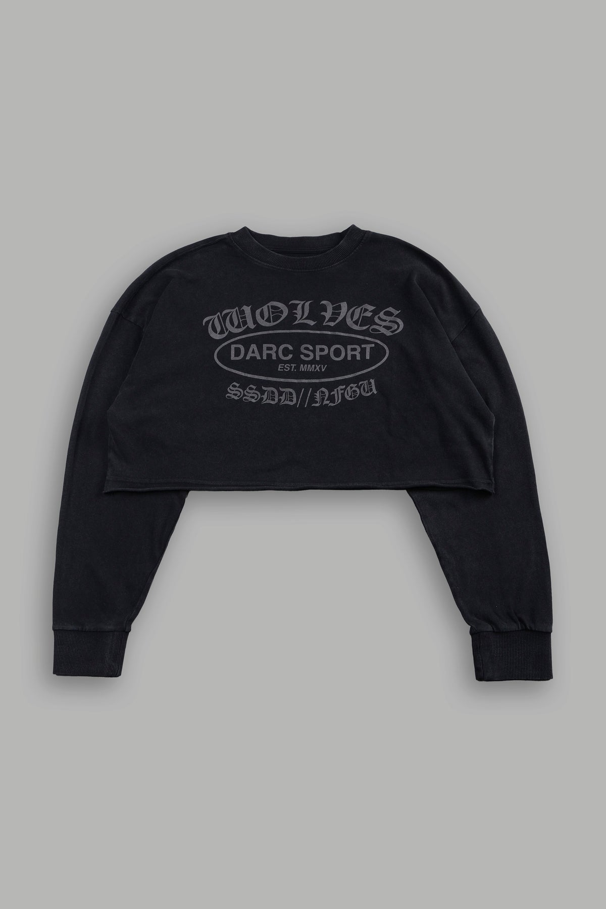 Darc Emblem Premium Oversized Cropped Ls Tee In Black