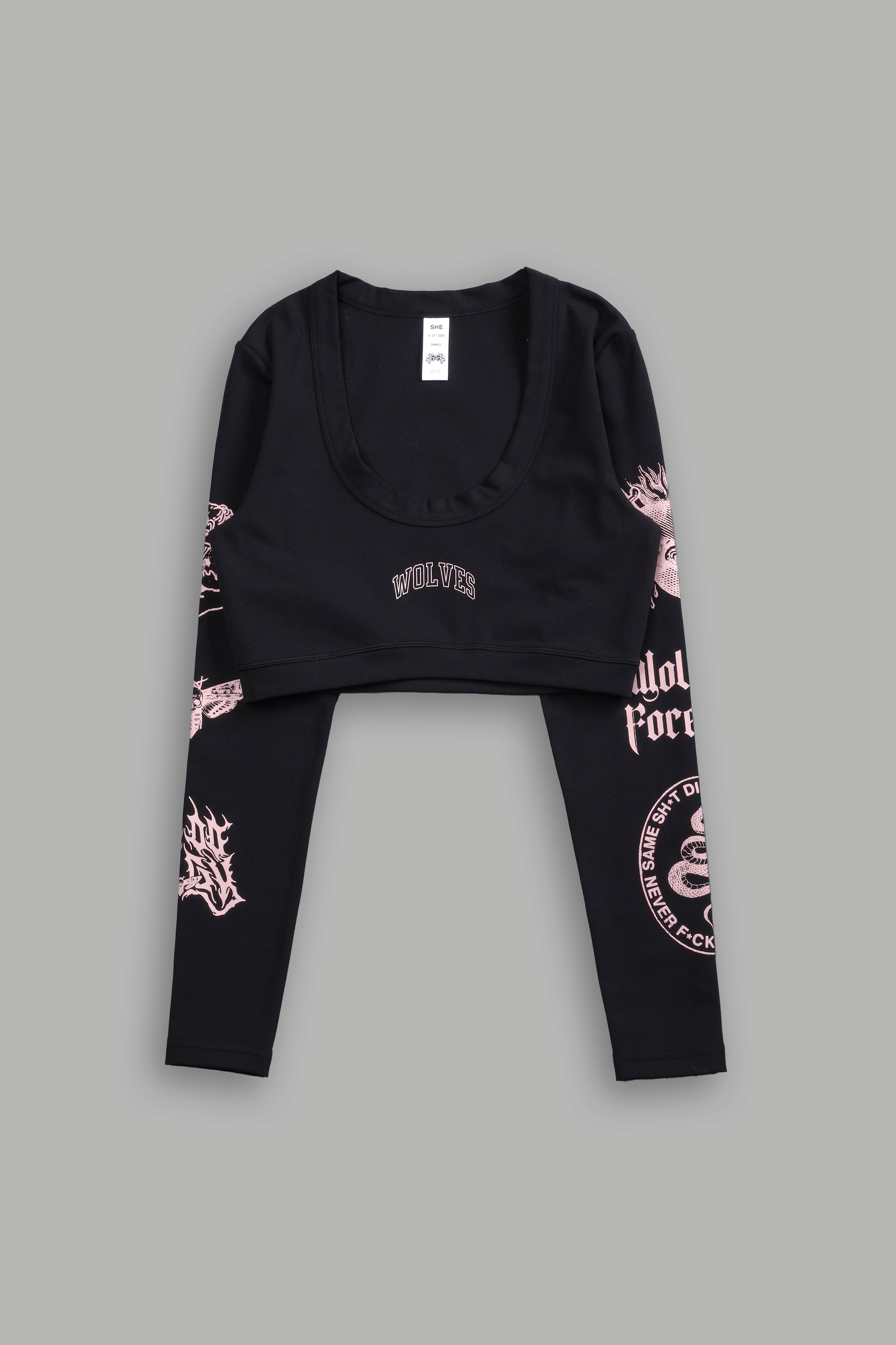 On Our Sleeve Grace "Energy" L/S Top in Black