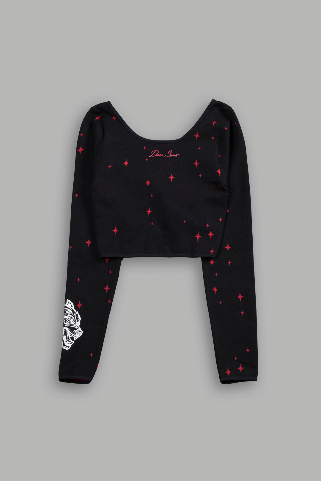 Darc Script "Everson Seamless" Chloe L/S Top in Black/Red Starry Night