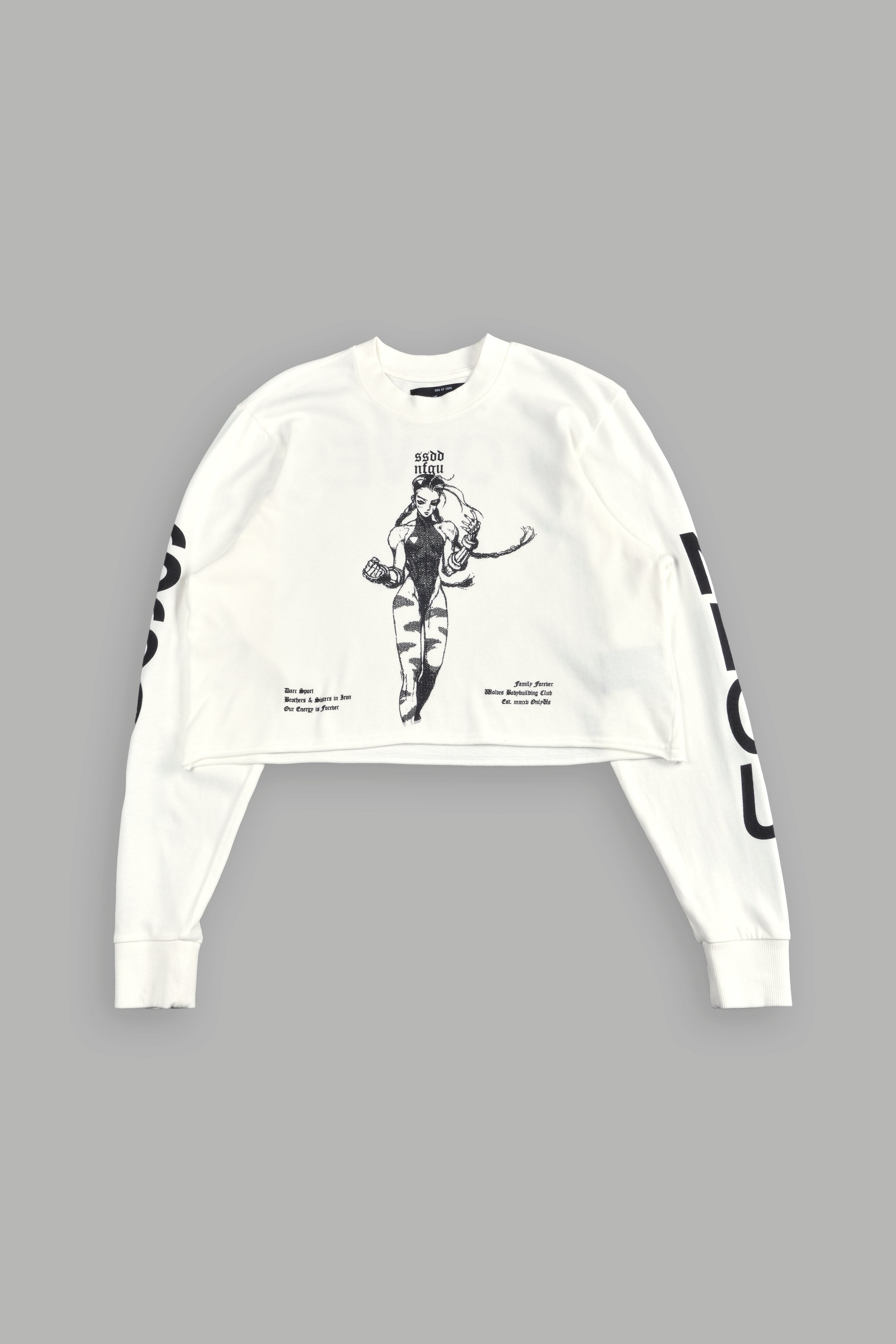 Salute "Premium" (Cropped) L/S Tee in Cream