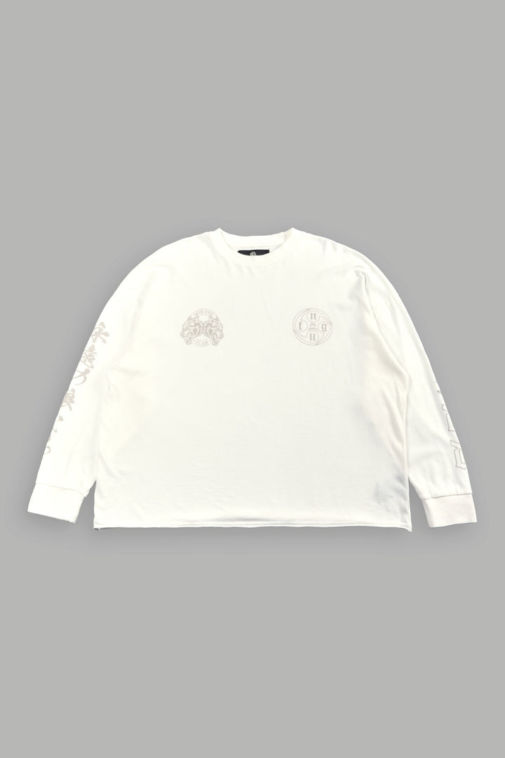 Kazoku Okami Premium Box Cut Ls Tee in Cream