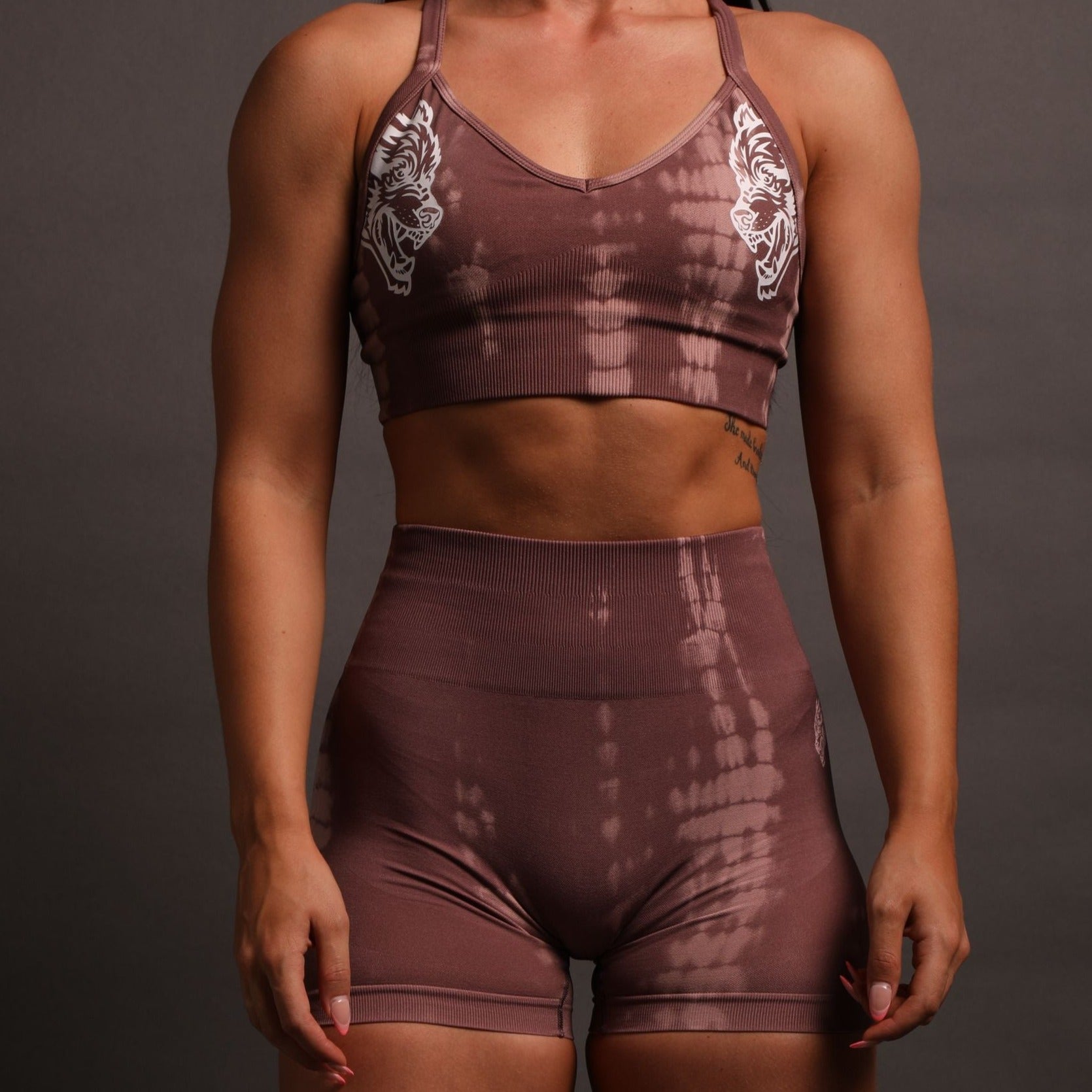 Fuel Everson Seamless "Sierra" Shorts in Tonal Mauve Serpent