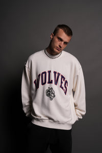 Loyalty London Unisex Crewneck in Cream/Maroon