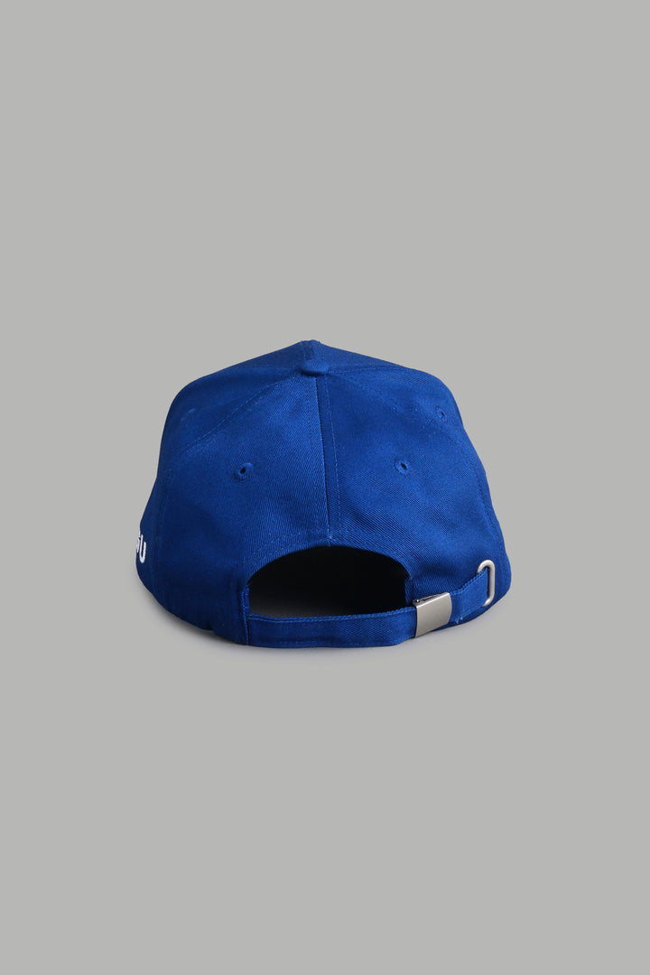 Powerhouse Of The Wolves 5 Panel Hat in Darc Cobalt