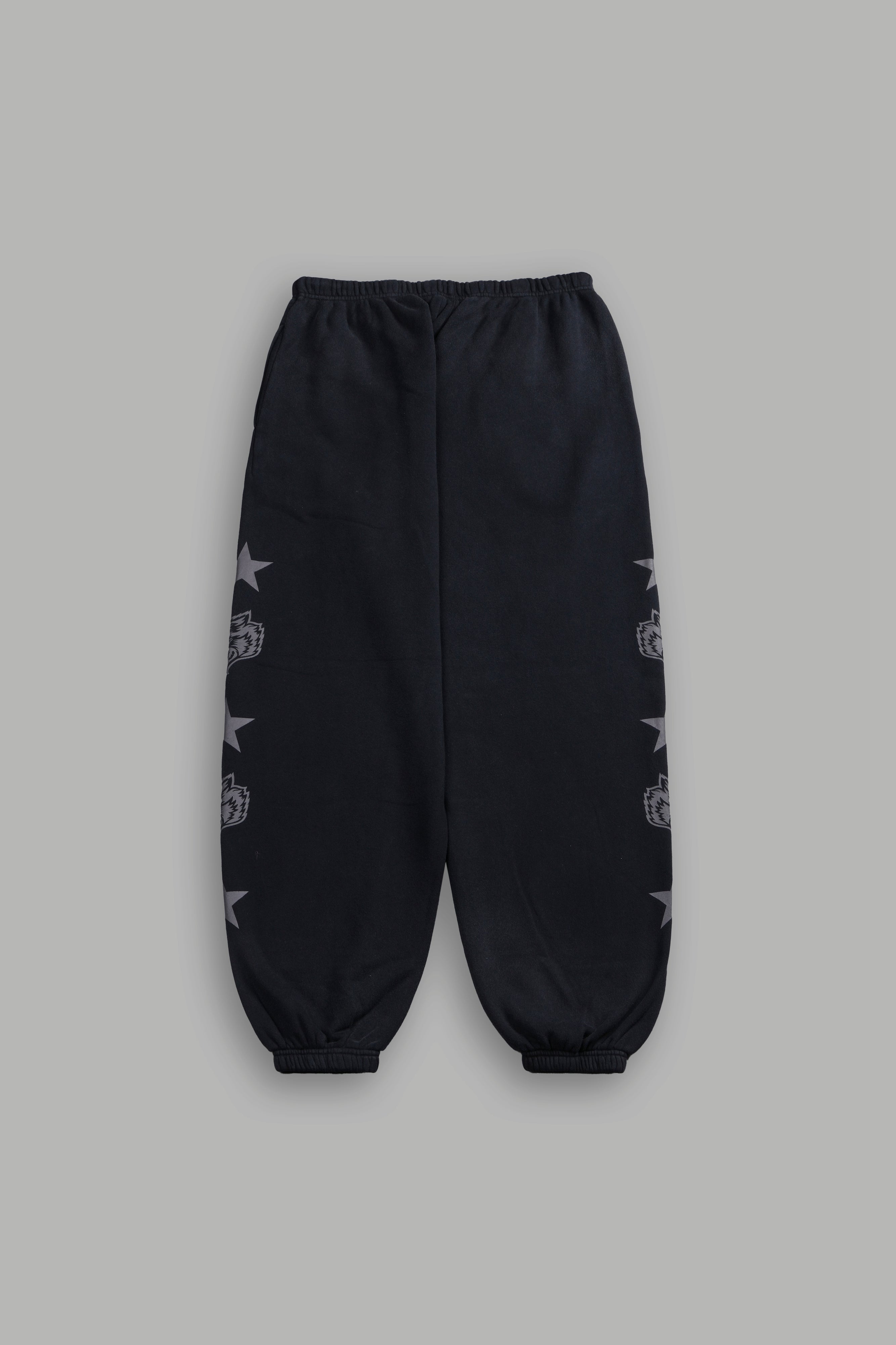Wolf Star Lightweight Lounger Sweat Pants in Black Drift Wash