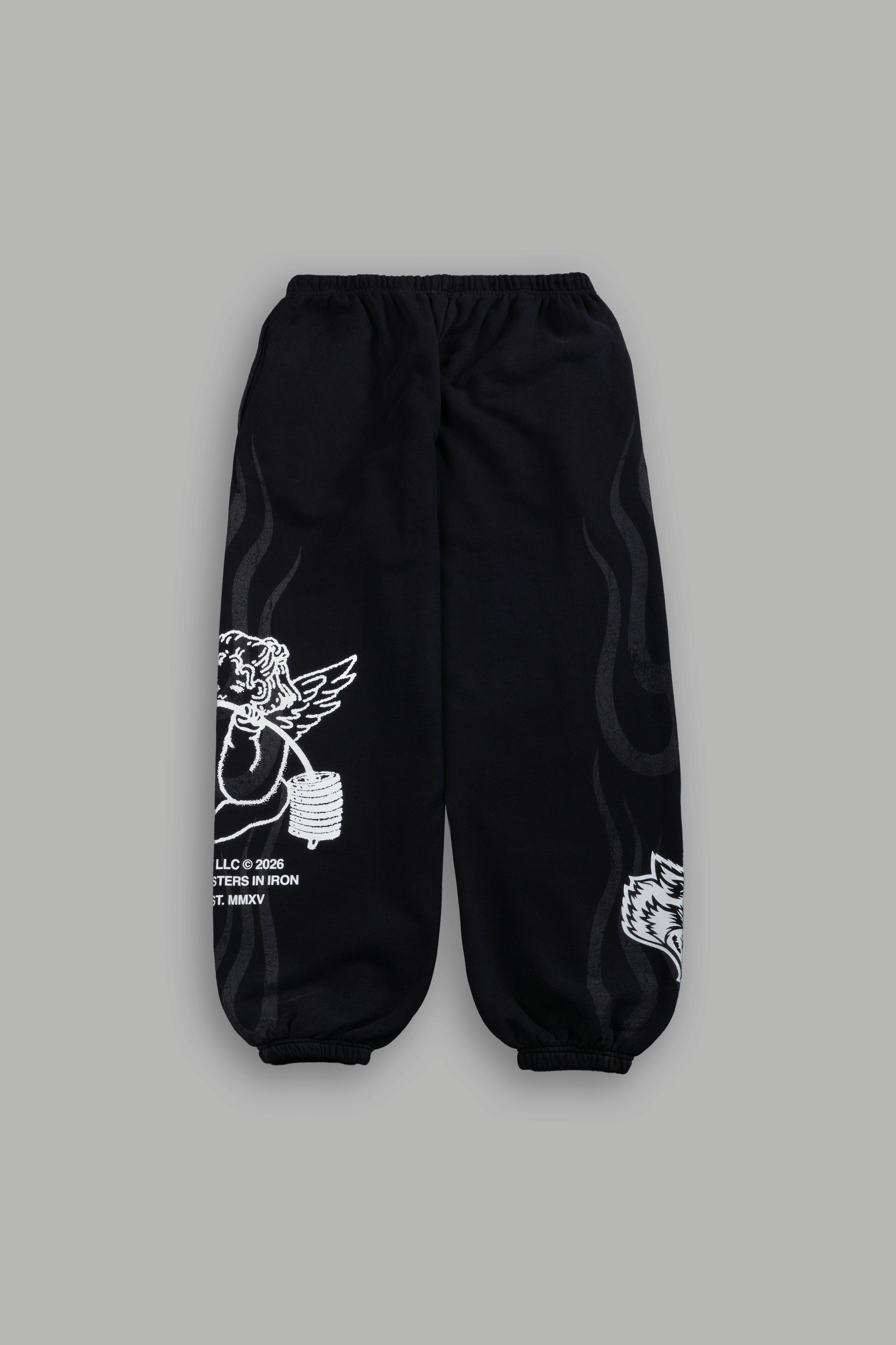 Powerhouse of the Cherub Unisex Lightweight Lounger Sweat Pants in Black Drift Wash