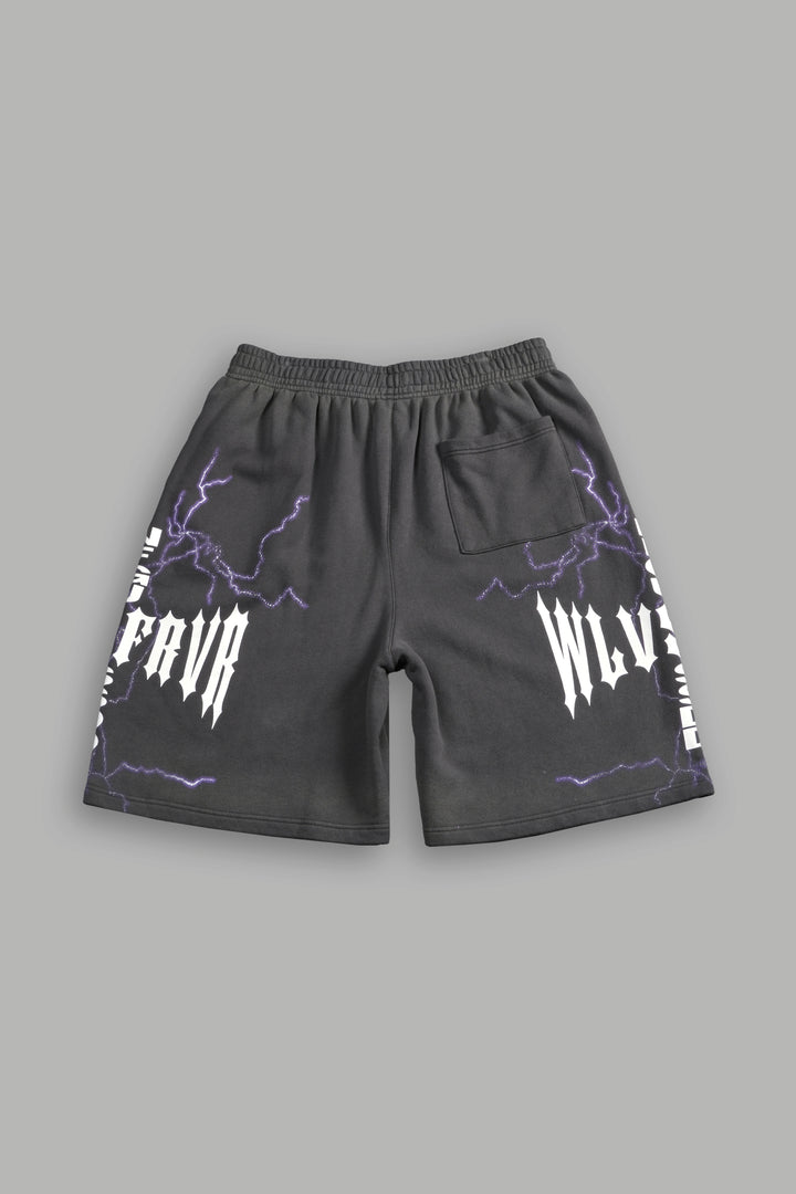 Iron Code Oversized Osiris Sweat Shorts in Wolf Gray Drift Wash