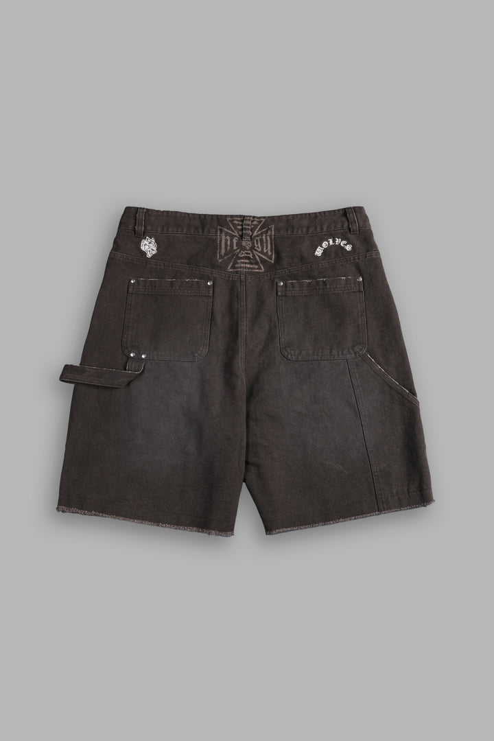 Core Chopper Raw Hem Hoffa Shorts in Darc Brown