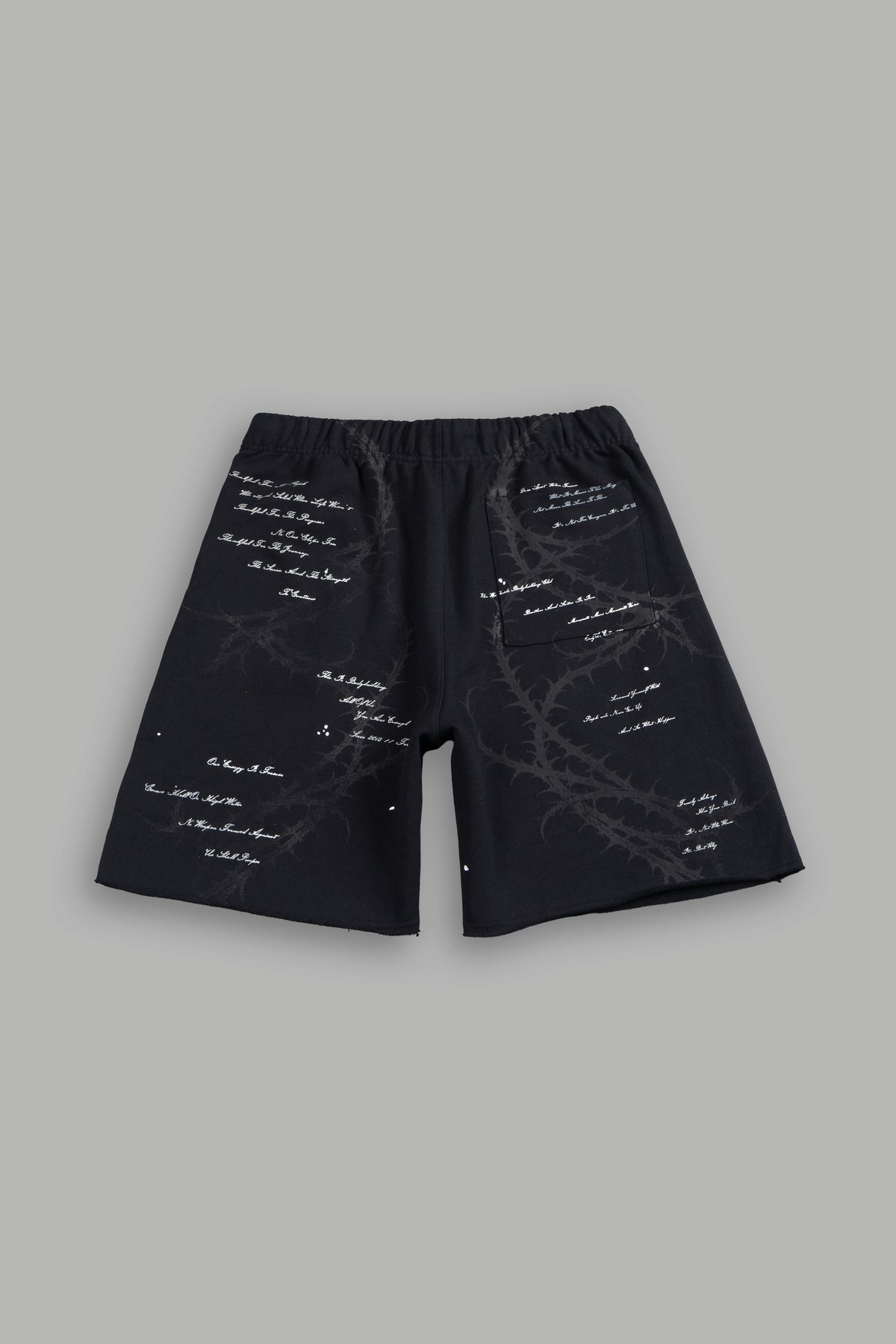 Thorns Frvr Grunge Oversized Raw Hem Post Lounge Sweat Shorts In Black