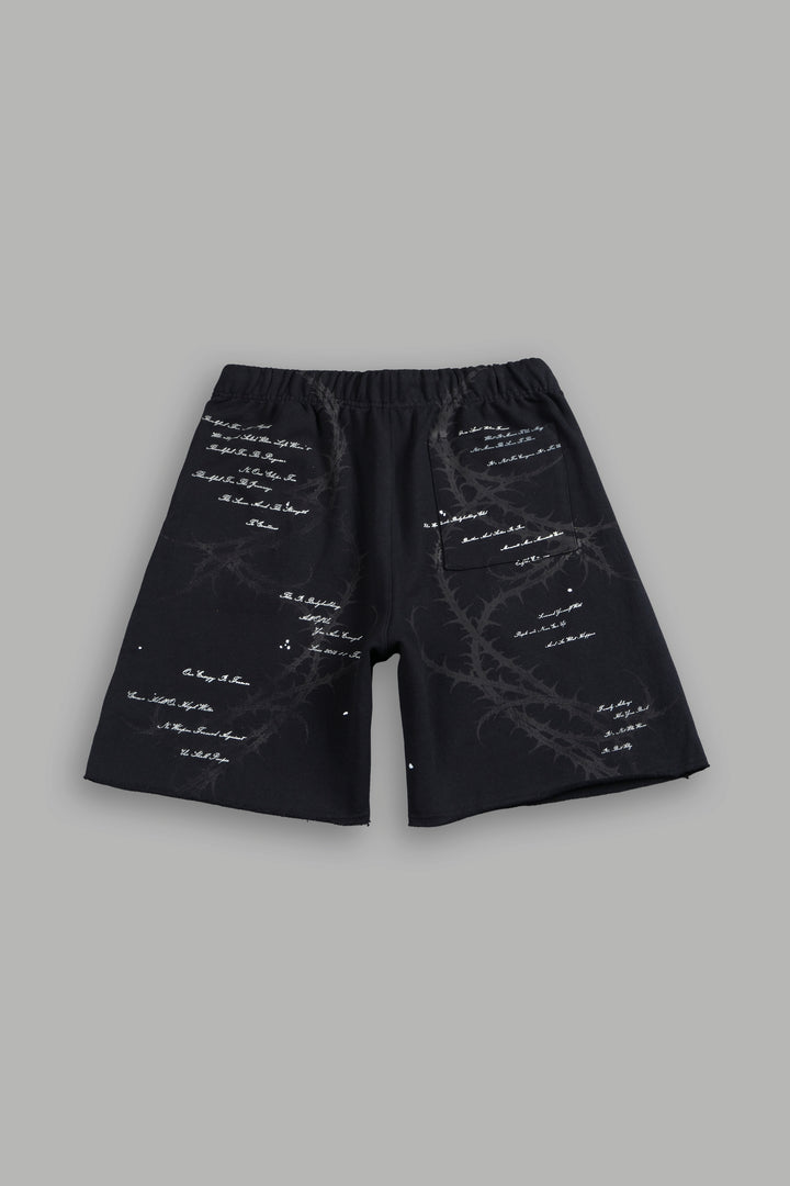 Thorns Frvr Grunge Oversized Raw Hem Post Lounge Sweat Shorts In Black