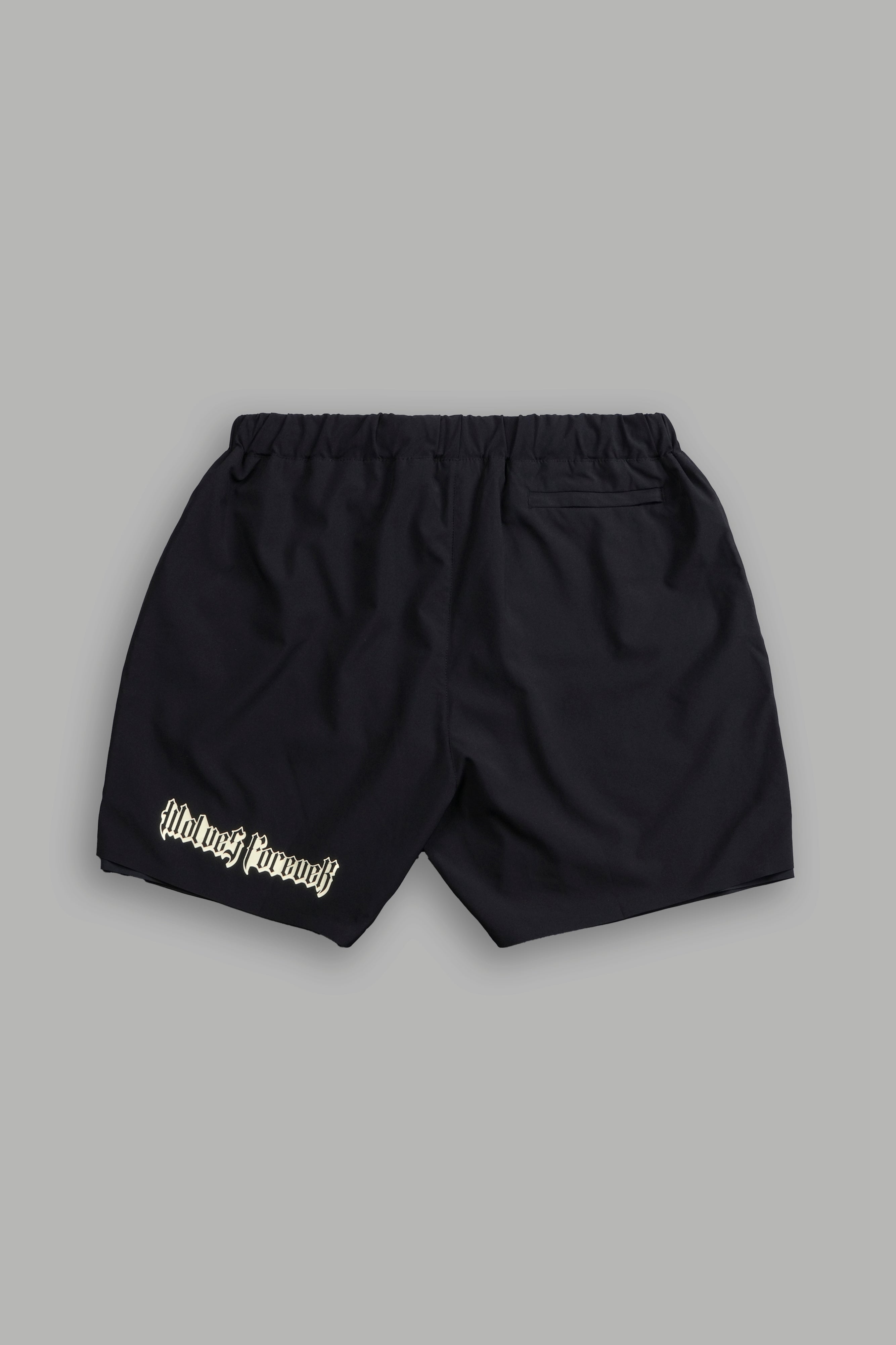 Darc Letter Compression Shorts in Black