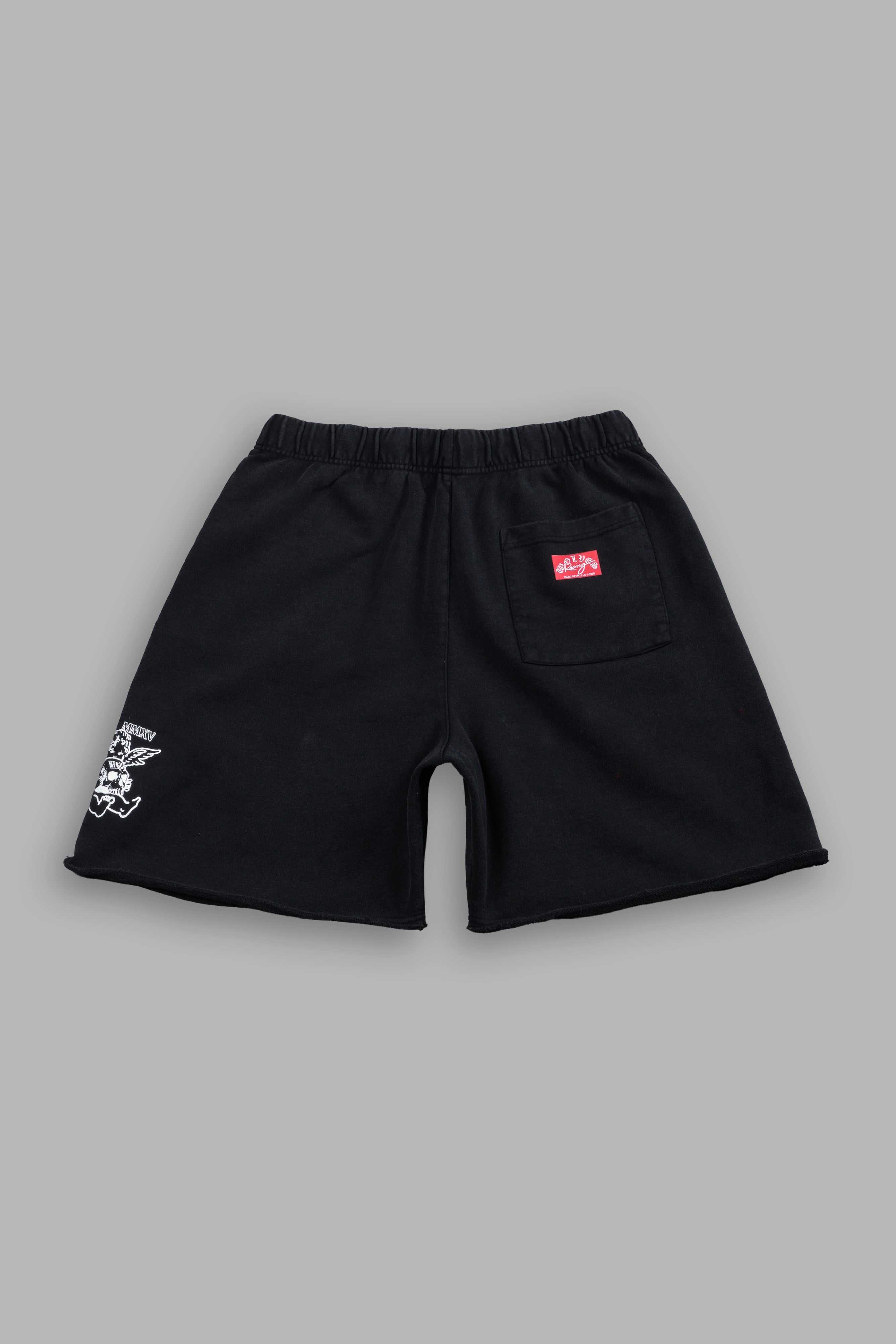 Darc Racer Grunge Oversized Raw Hem Post Lounge Sweat Shorts in Wolf Gray