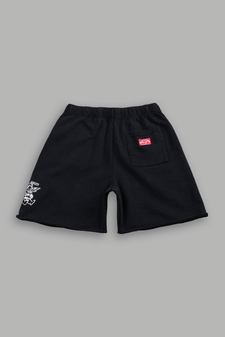 Darc Racer Grunge Oversized Raw Hem Post Lounge Sweat Shorts in Wolf Gray