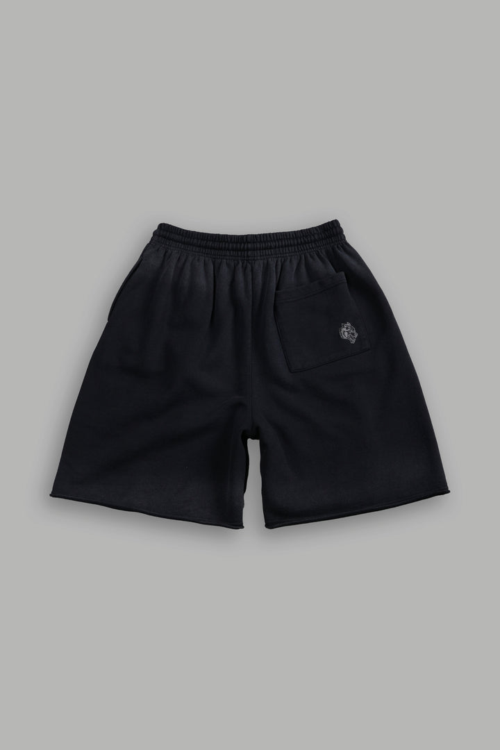 Darc Wandering Grunge Brock Sweat Shorts in Black Drift Wash