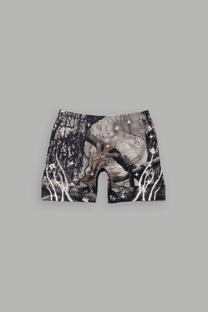 Warrior's Fire Everson Seamless Katya Shorts in Starry Blossom Woodland Camo