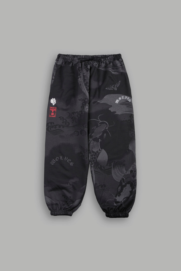 Darc Koi Lightweight Lounger Sweat Pants in Serenity Black