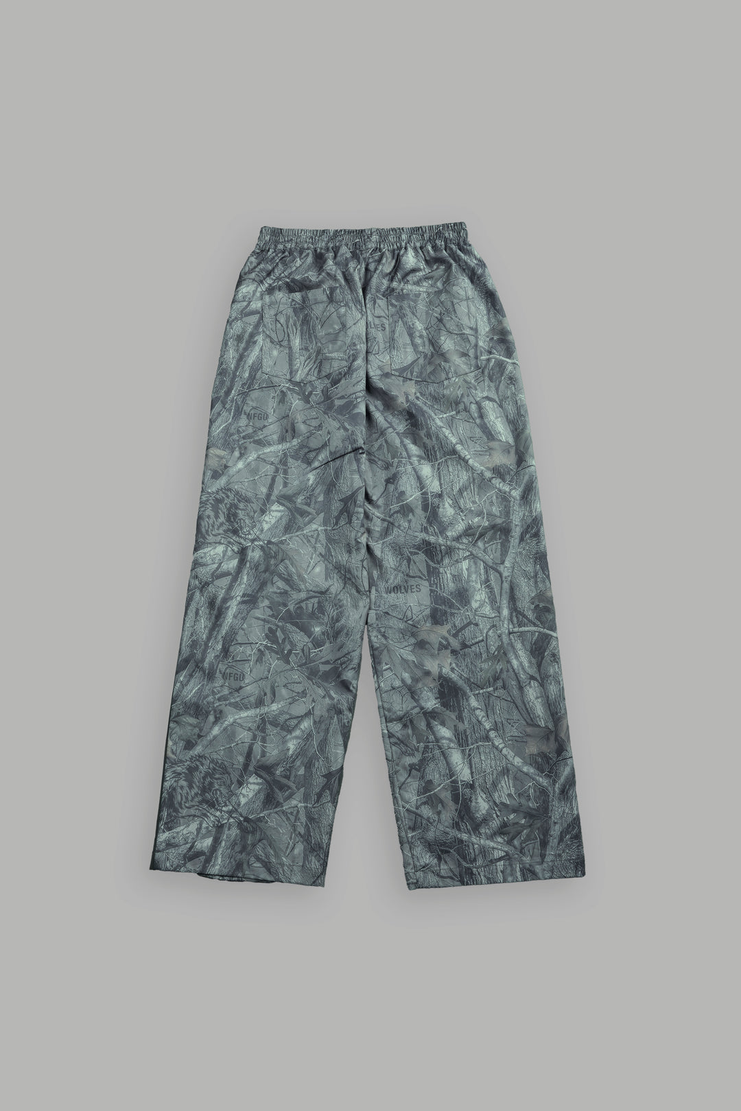 Dual Wolf Chopper Brolic Unisex Track Pants in Driftwood Wolf Forest Camo