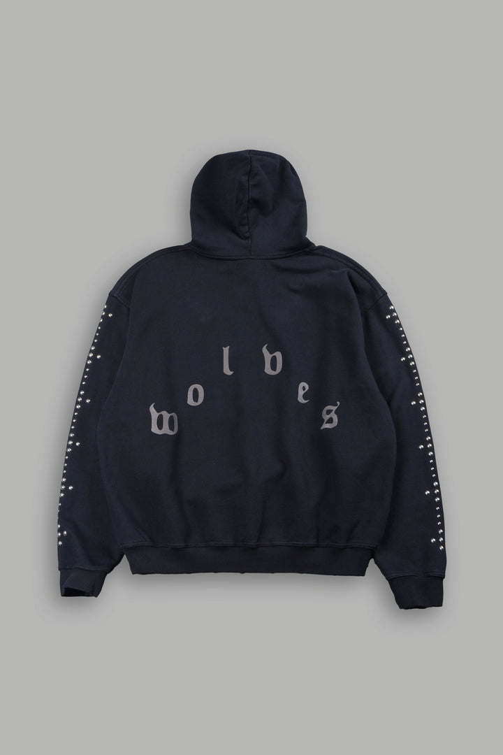 Wolves Heritage Grunge Moatis Hoodie In Black