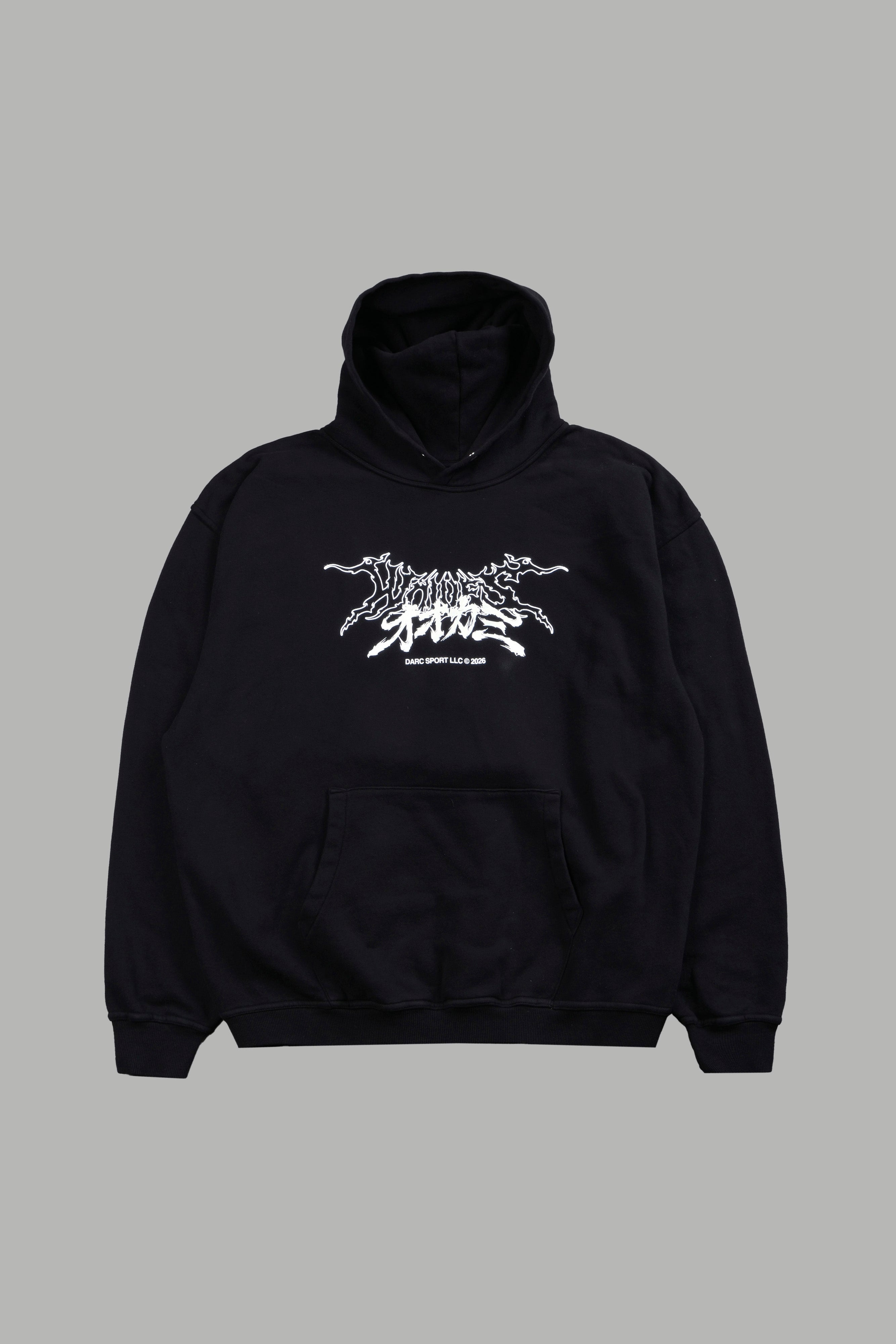 Samurai And The Wolf Pierce Hoodie in Black