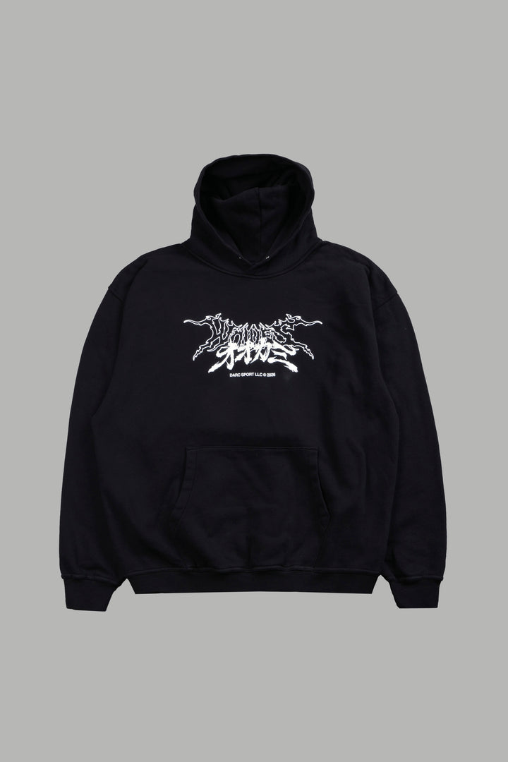 Samurai And The Wolf Pierce Hoodie in Black
