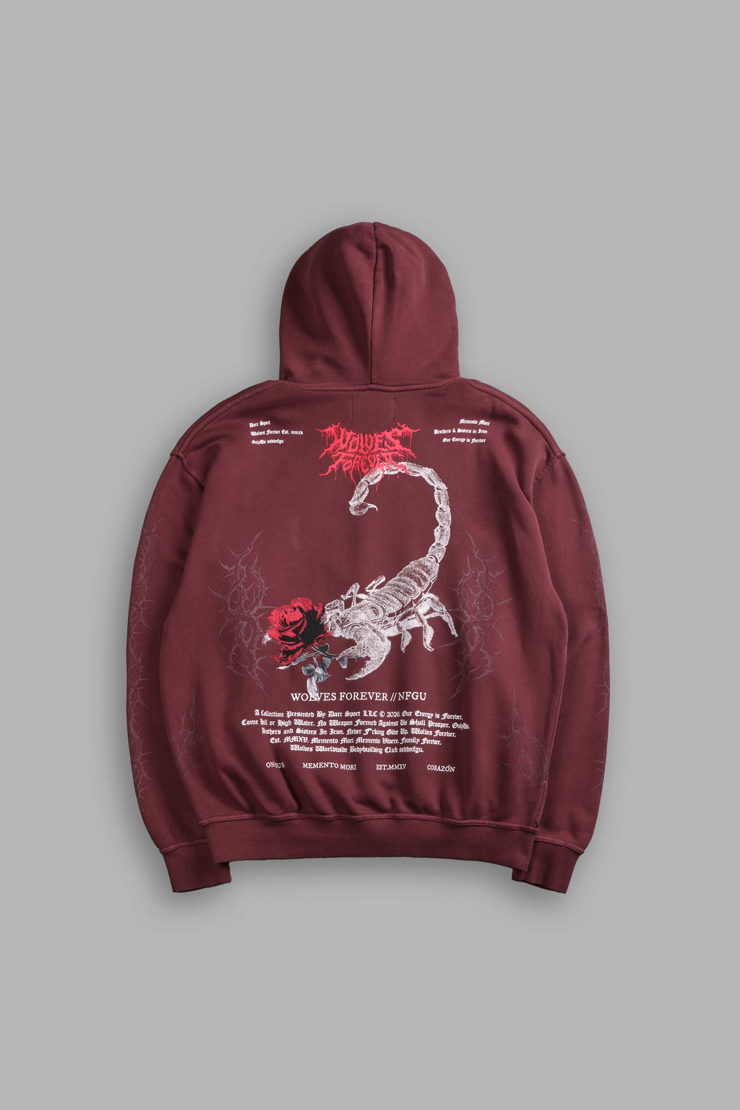 Scorpion Thorns "Pierce" Hoodie in Oxblood