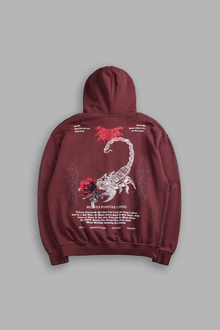 Scorpion Thorns "Pierce" Hoodie in Oxblood
