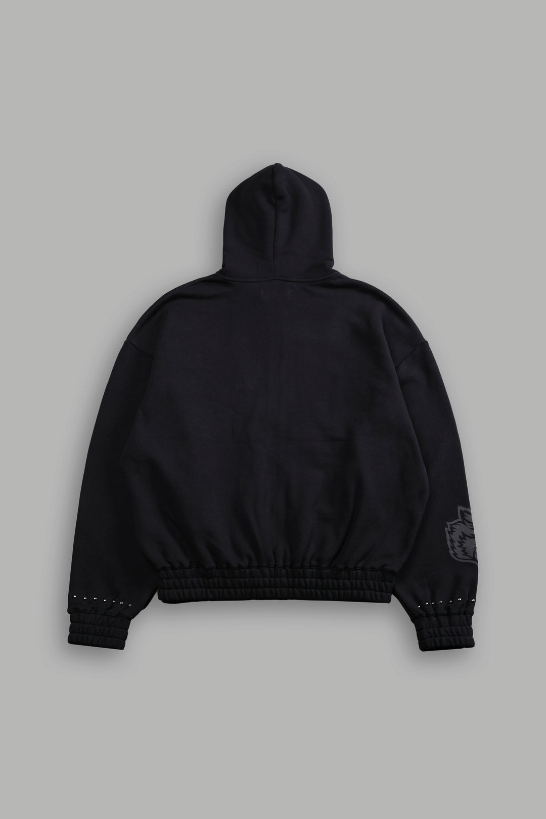 Studded Hesh "Chambers" Zip Hoodie in Black