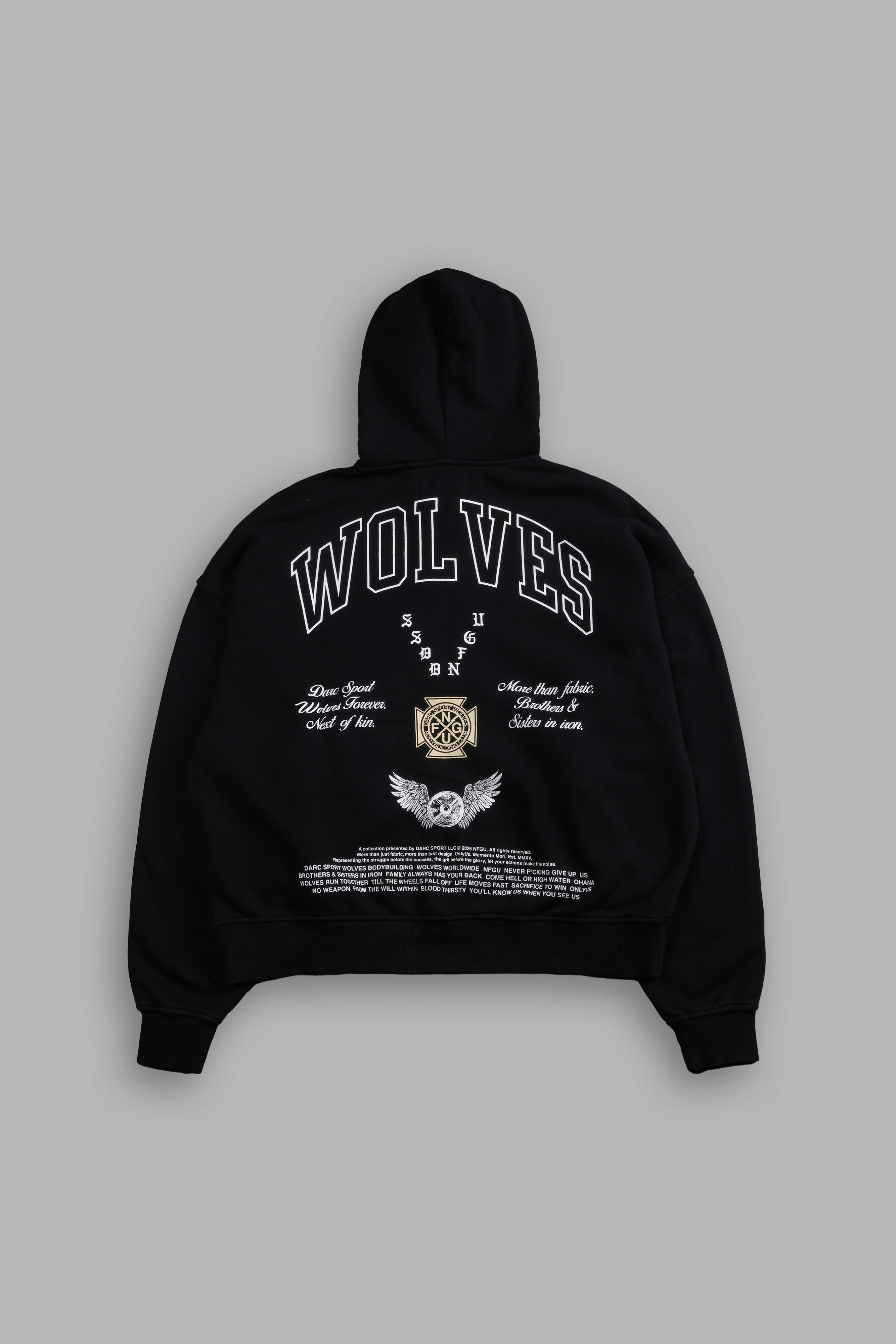 Our Lineage Darco Double Zip Hoodie in Black