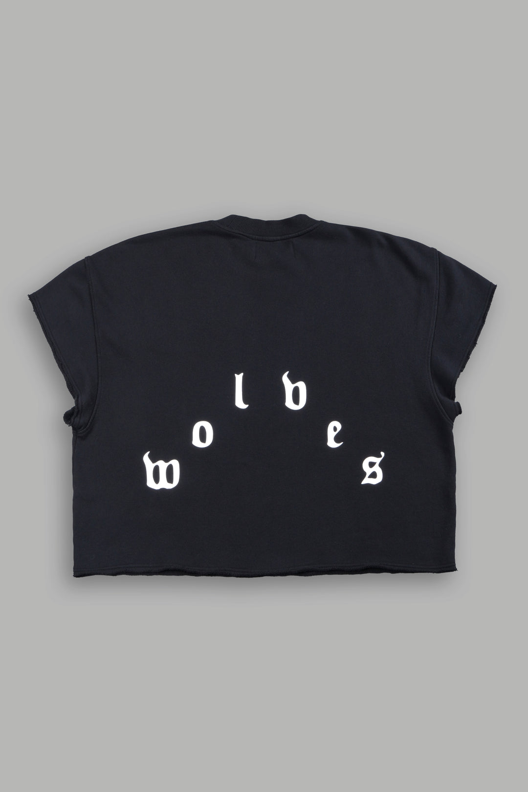 Wolf Pyramid Raw Hem Box Cut Cap Sleeve London Crewneck In Black