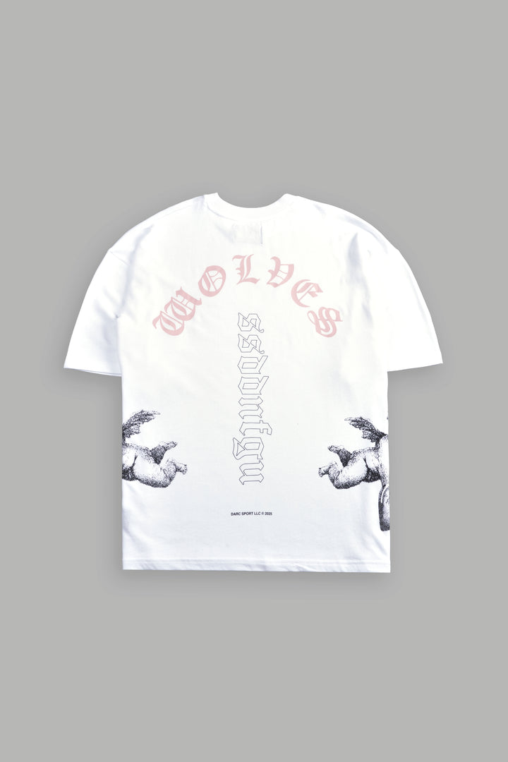 Won't Give Up "Premium" Oversized Tee in White