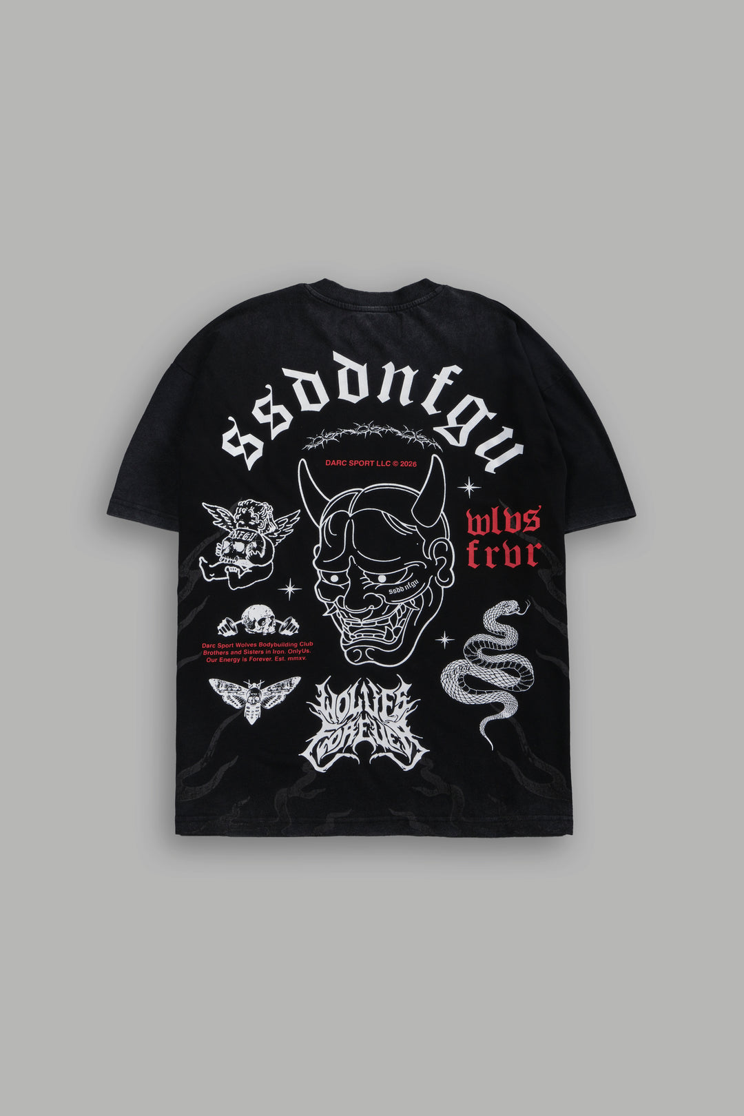 Oni Wolves "Premium" Oversized Tee in Black