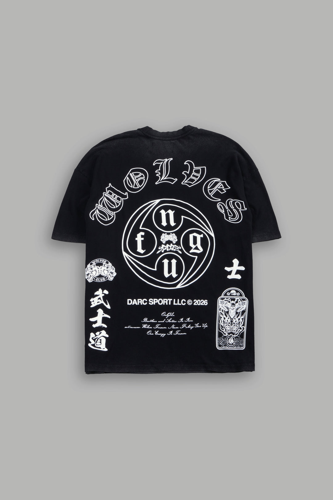 Kazoku Okami Premium Oversized Tee in Black