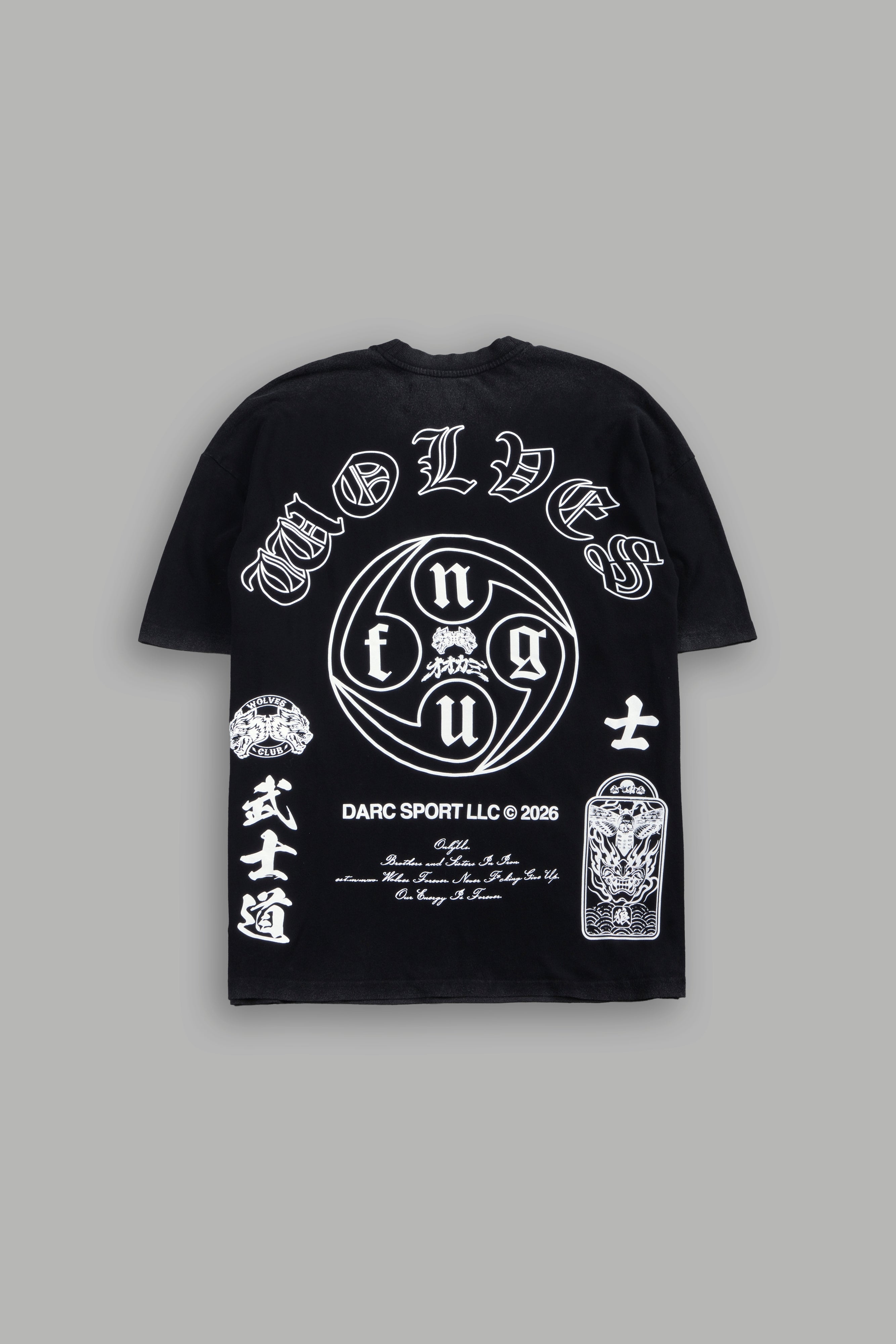 Kazoku Okami Premium Oversized Tee in Black