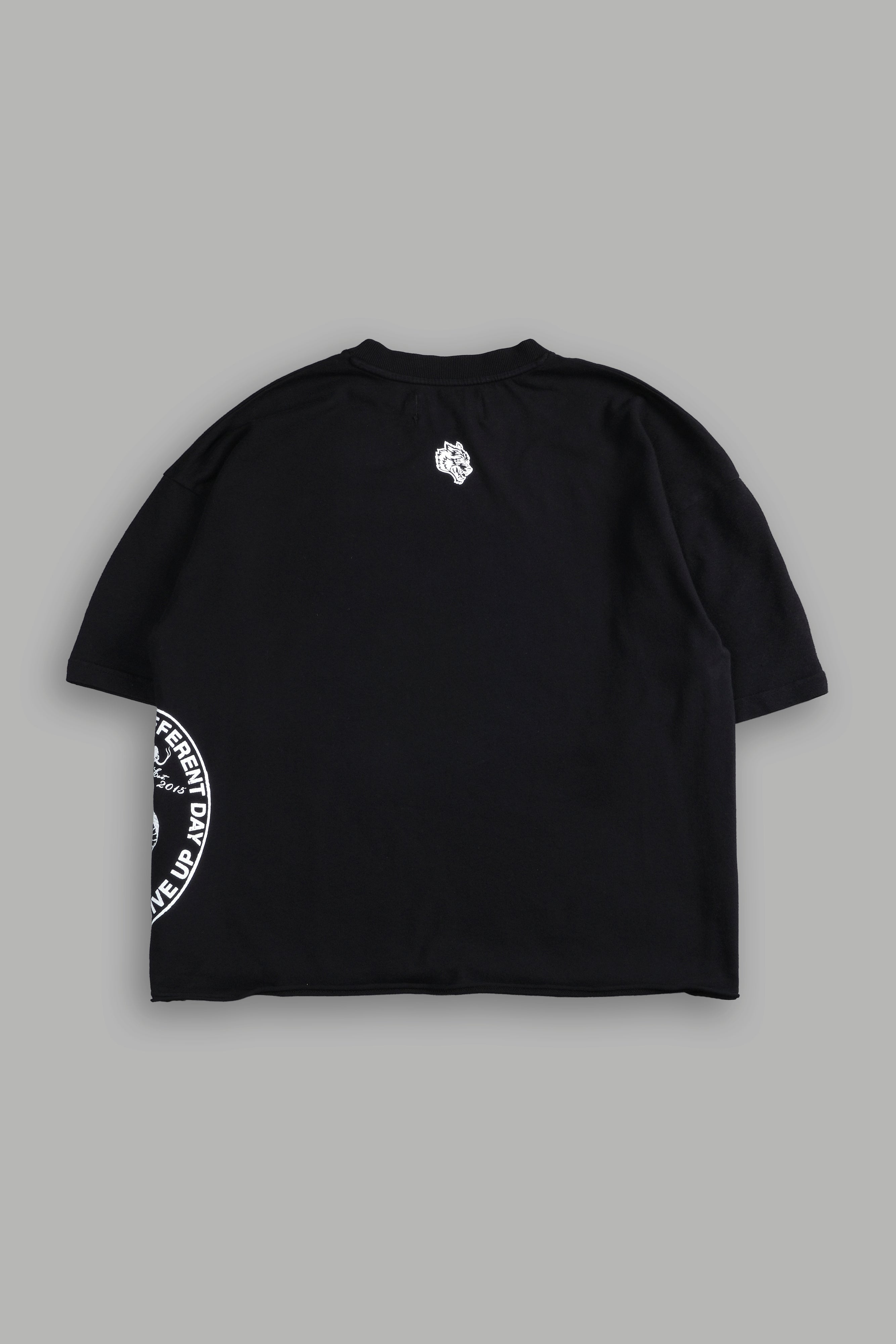 Three Heads Premium Raw Hem "Box Cut" Tee in Black