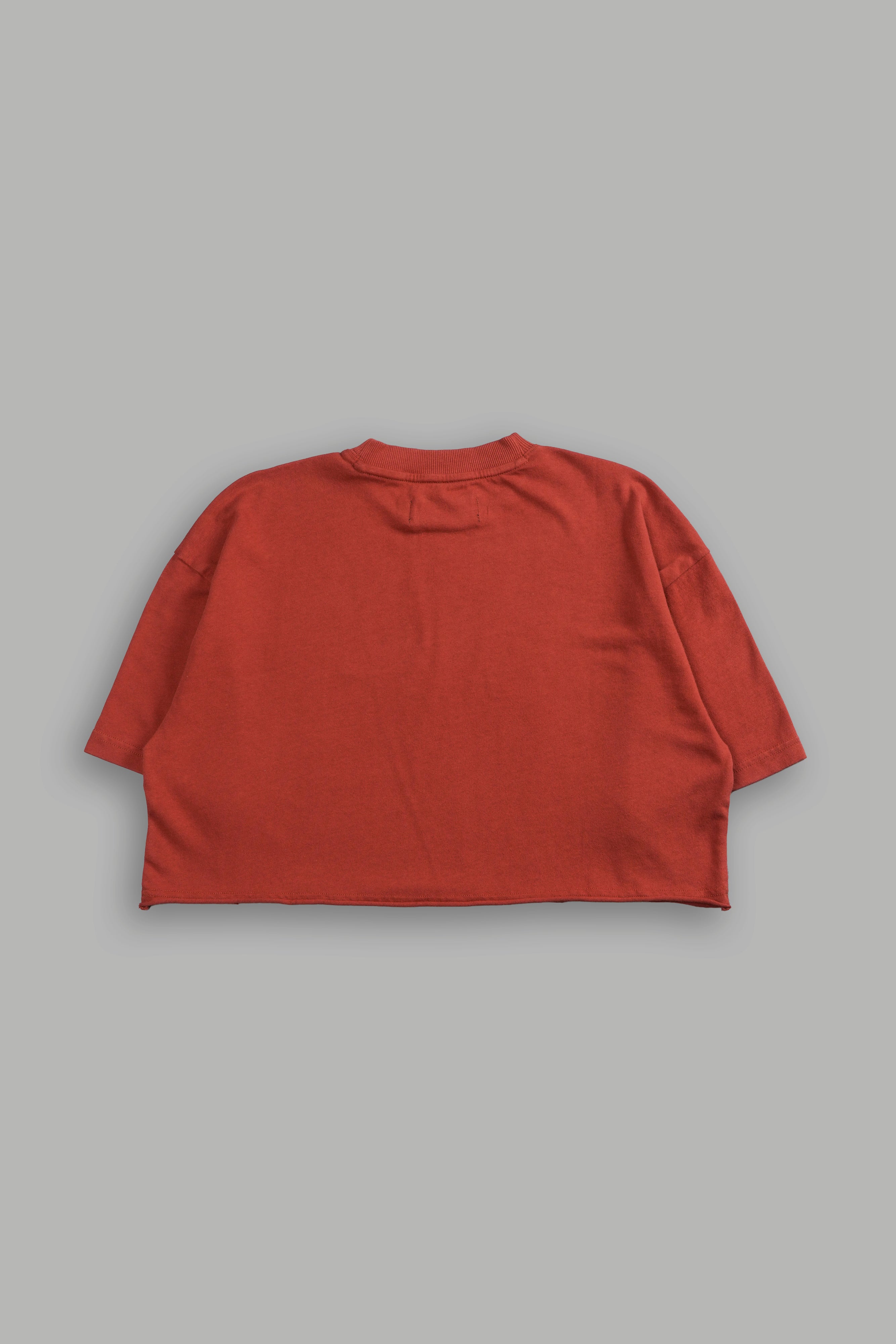 Inner Power "Premium" Oversized (Cropped) Tee in Terracotta Red