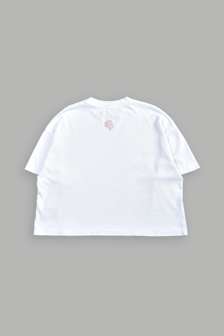 Del Amor Ultrawide "Premium" Crop Tee in White