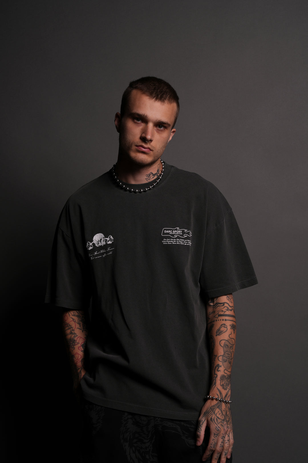 Muerte V2 "Premium" Oversized Tee in Wolf Gray