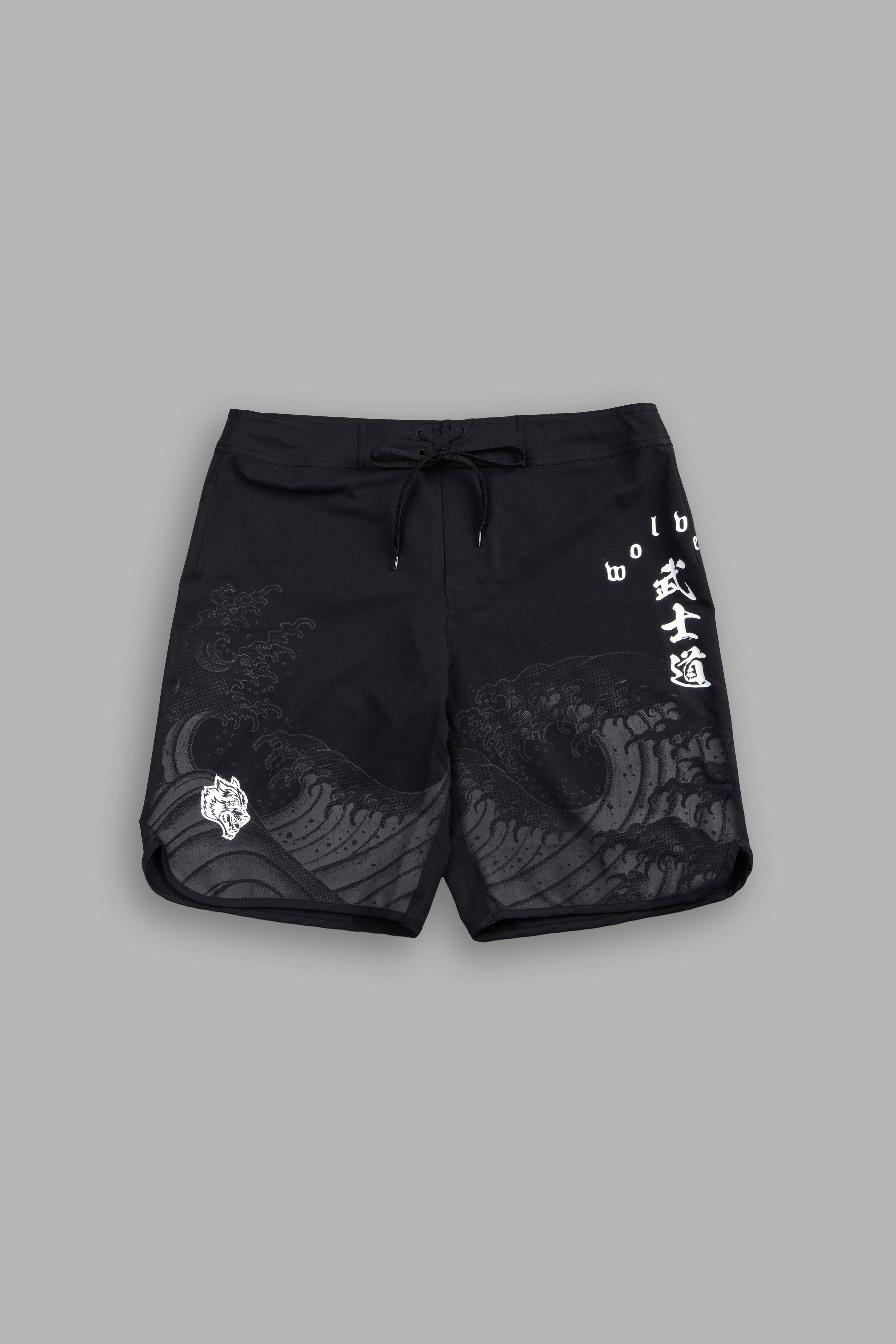 Great Wave  Bruceys Board Shorts in Black