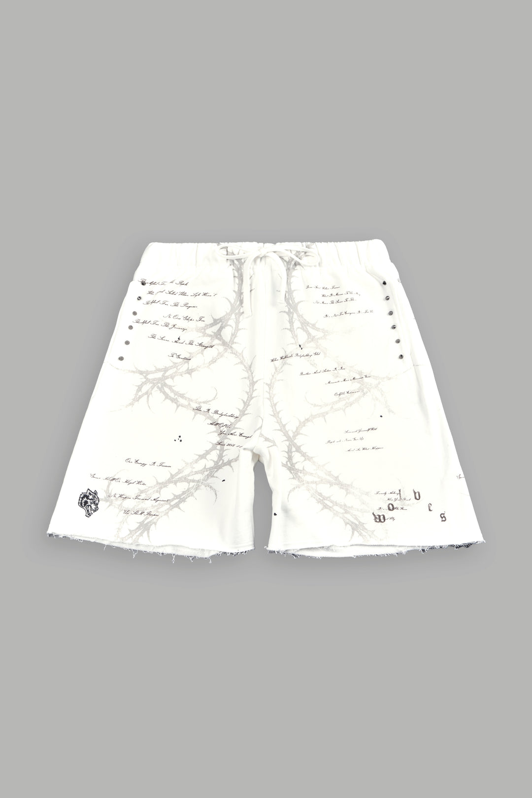 Thorns Frvr Grunge Oversized Raw Hem Post Lounge Sweat Shorts In Cream