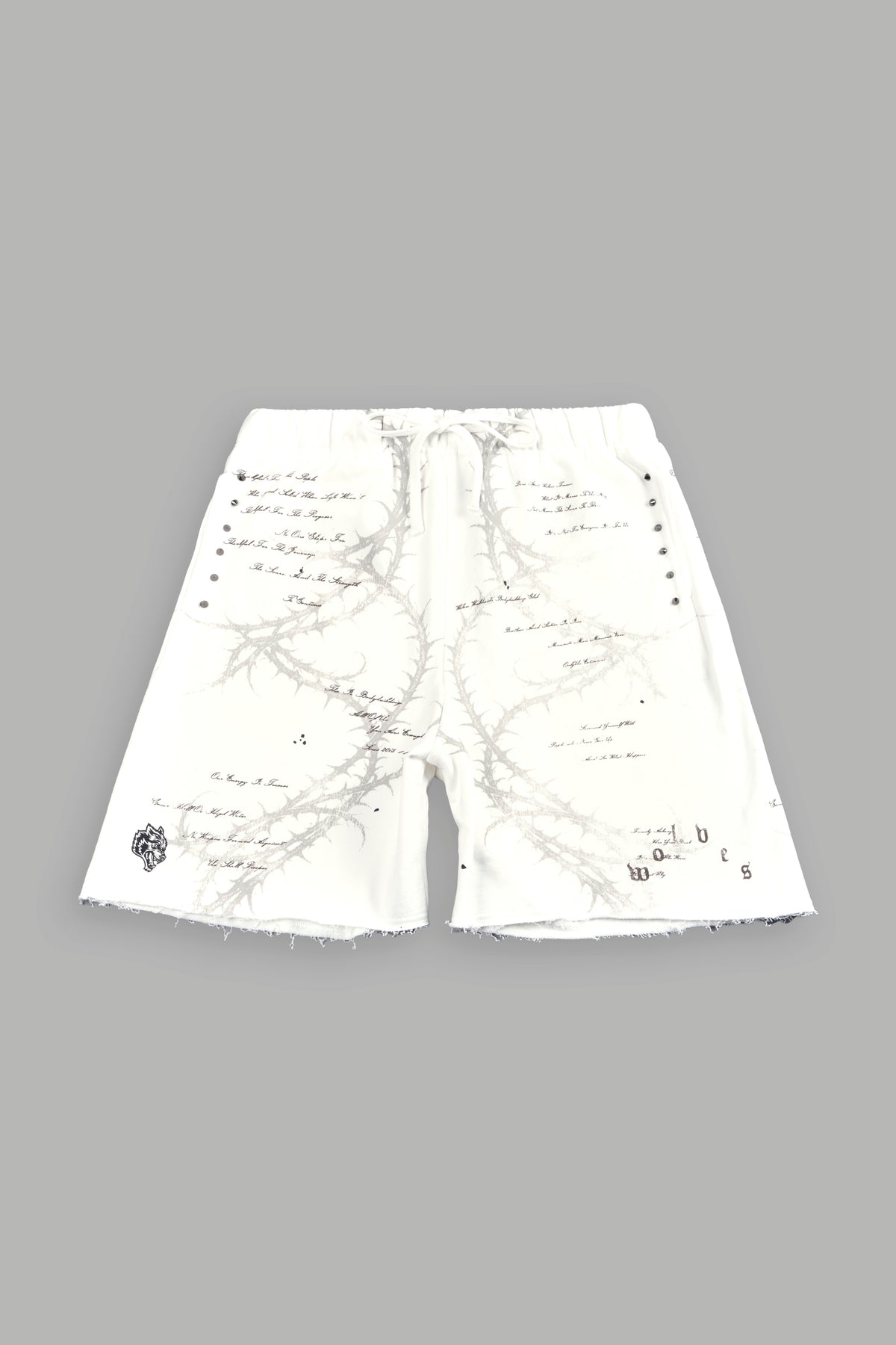 Thorns Frvr Grunge Oversized Raw Hem Post Lounge Sweat Shorts In Cream