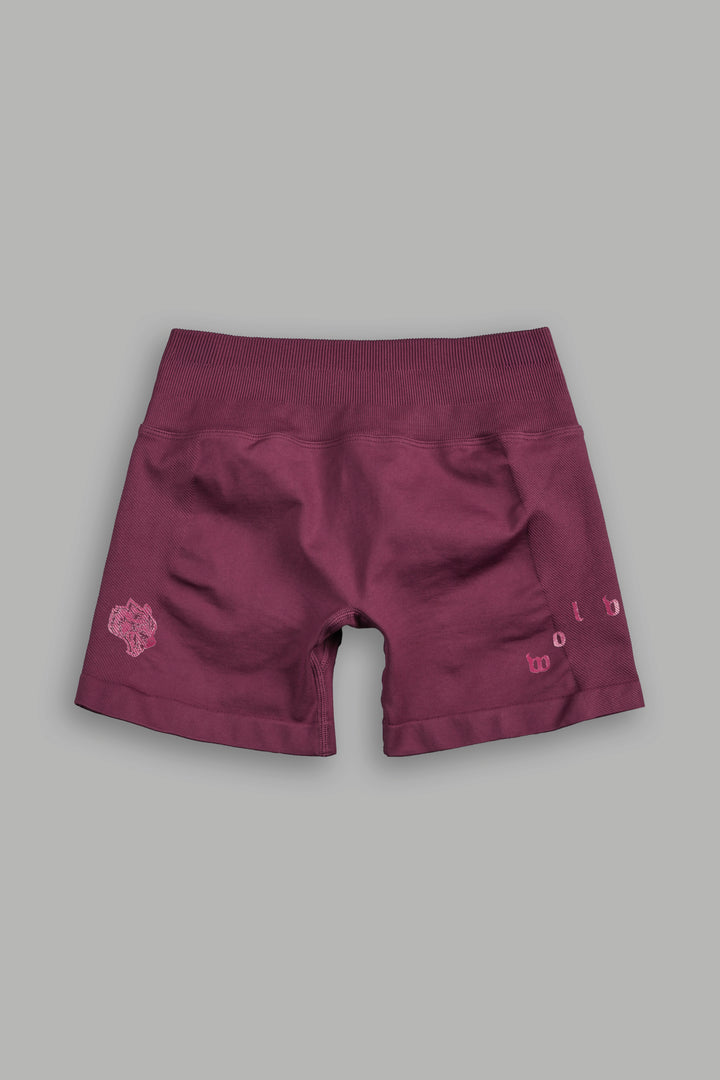 Wolf Pyramid Evey Seamless Shorts In Deep Cherry Red