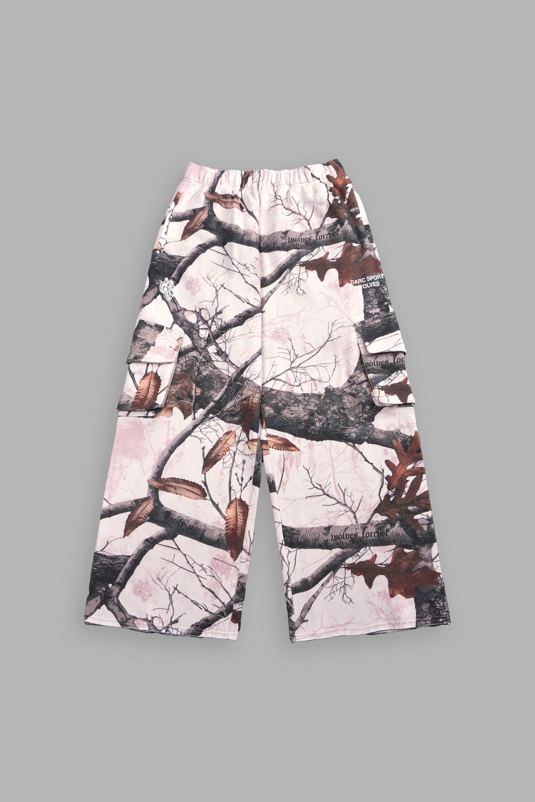 Darc Sport Wolves Durst Cargo Sweats in Brown/Light Mauve Woodland Camo