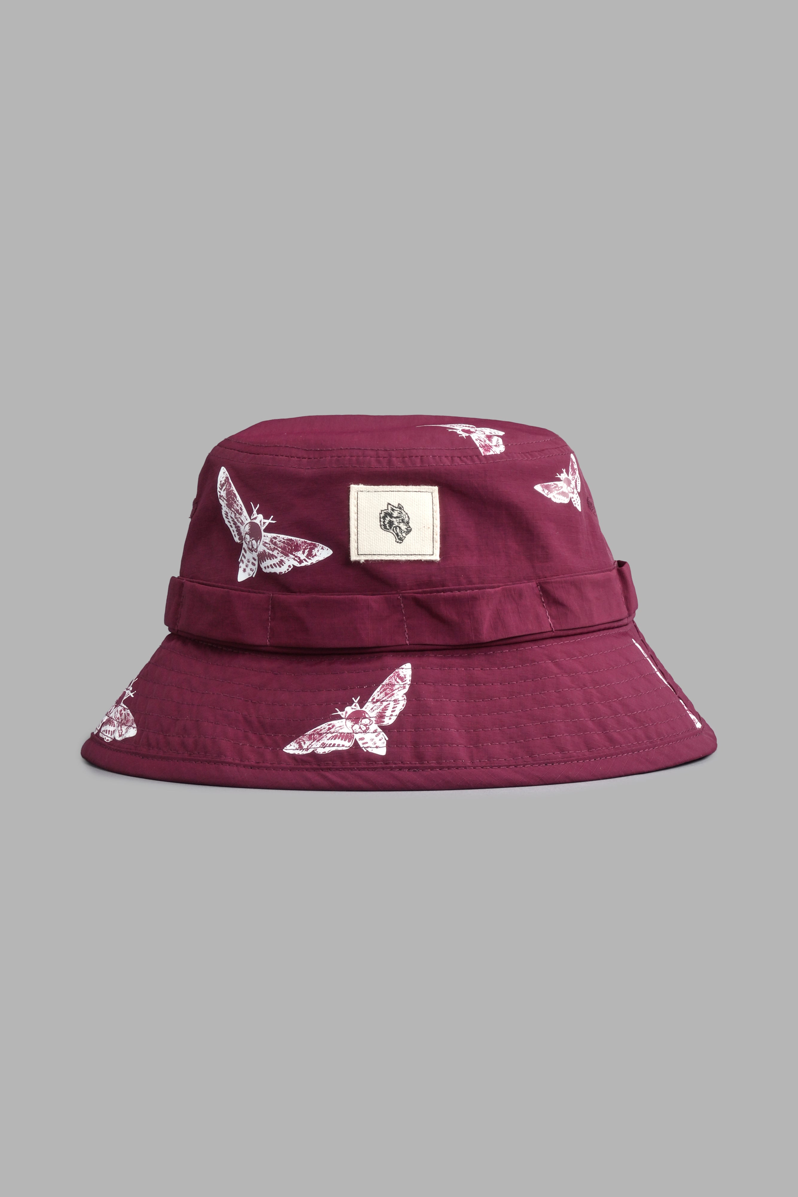 Death Moth Boonie Bucket Hat in Maroon