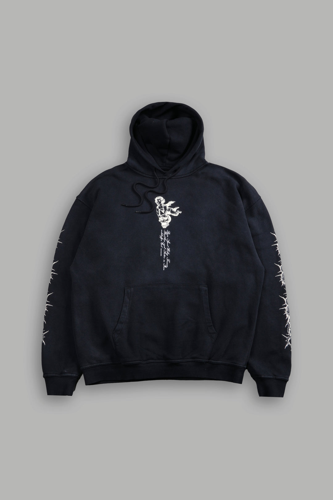 Our Virtue Unisex "Bishop" Hoodie in Black Driftwash
