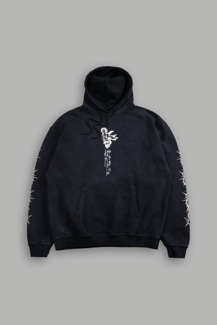 Our Virtue Unisex "Bishop" Hoodie in Black Driftwash
