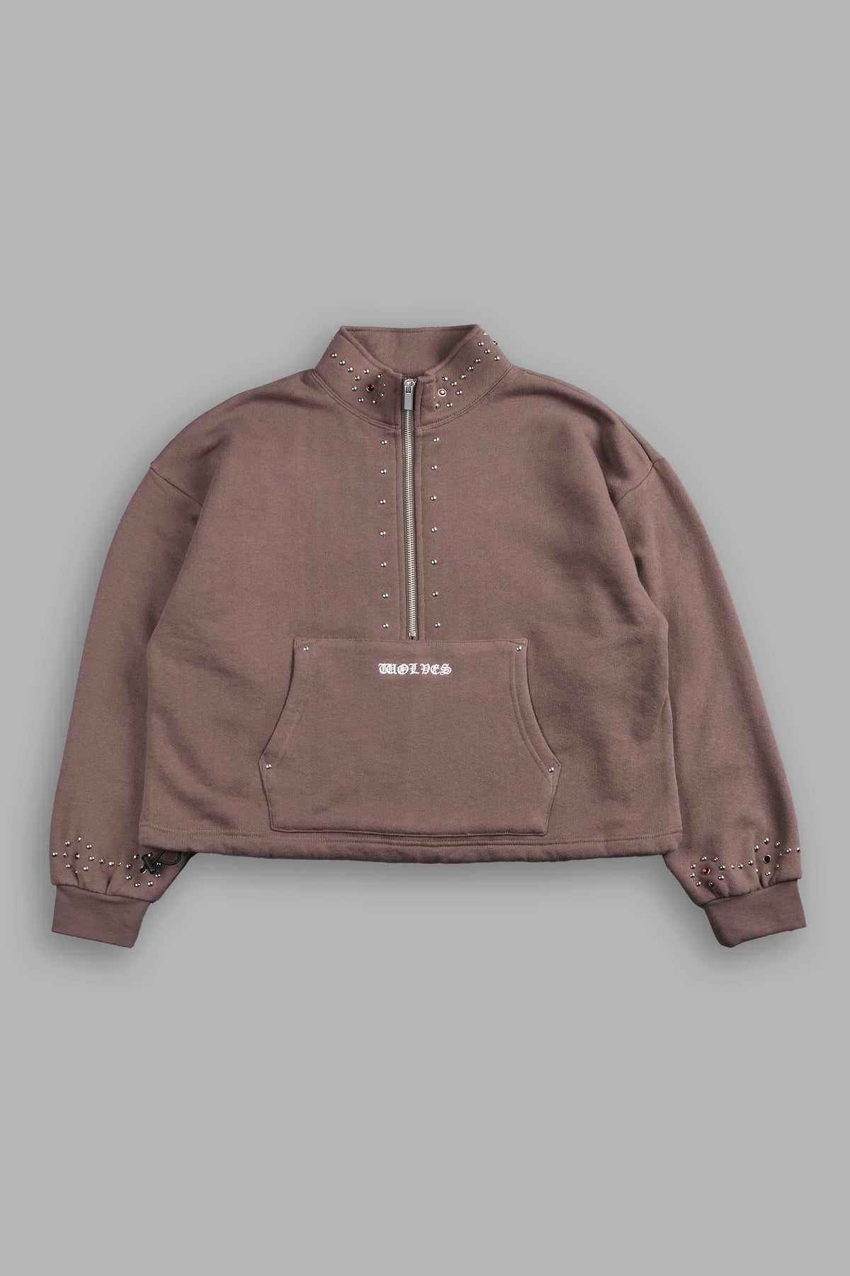 Stud Lobo She Everson Mockneck Sweater In Mojave Brown