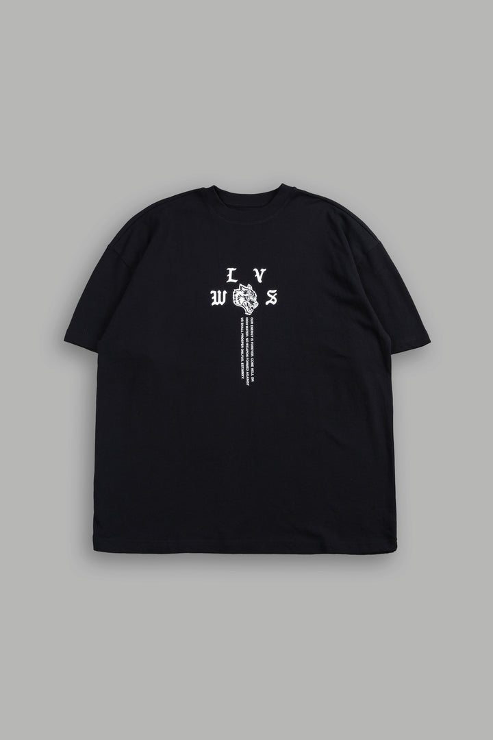 Dama De Las Rosas Premium Oversized Tee In Black
