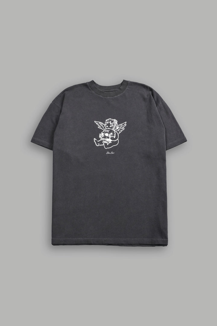 Cherub and the Skull "Premium" Oversized Unisex Tee in Wolf Gray