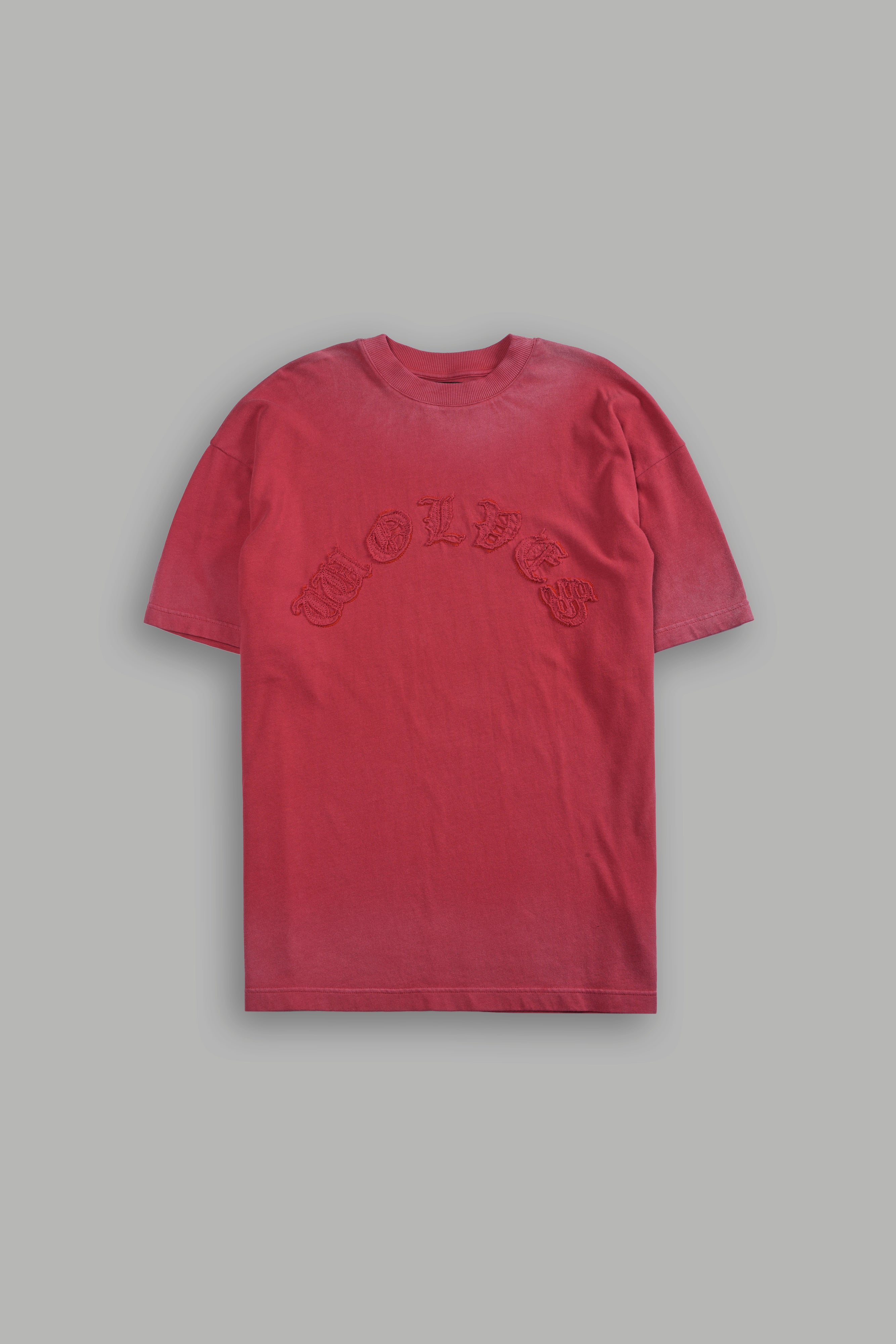 Chopper Applique "Pump Cover" Tee in Roman Red Drift Wash