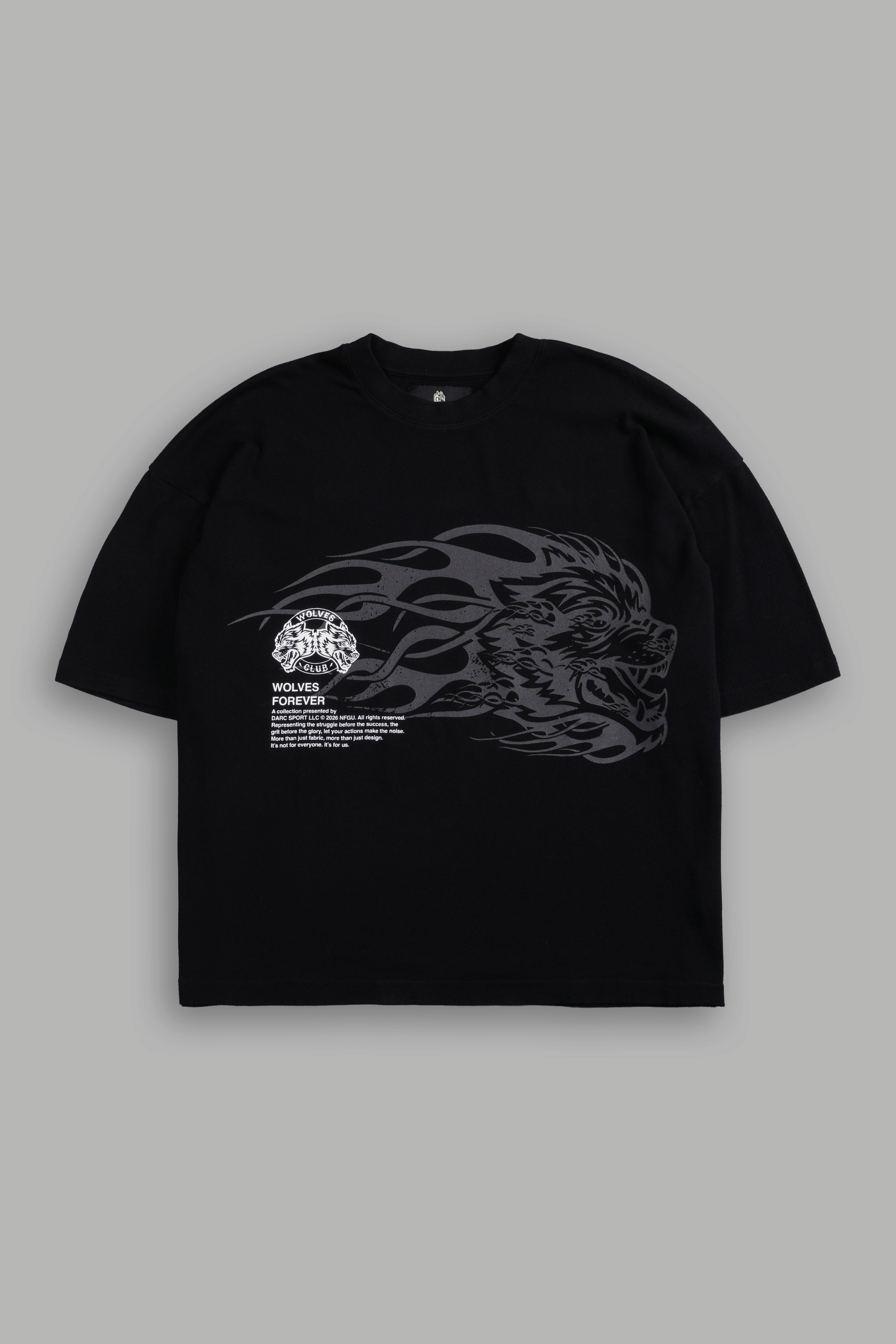 Wolf of the Flame Premium "Box Cut" Tee in Black